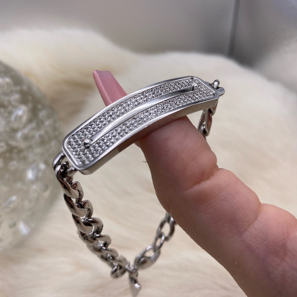 Rebecca Minkoff Silver Plate ID Bracelet